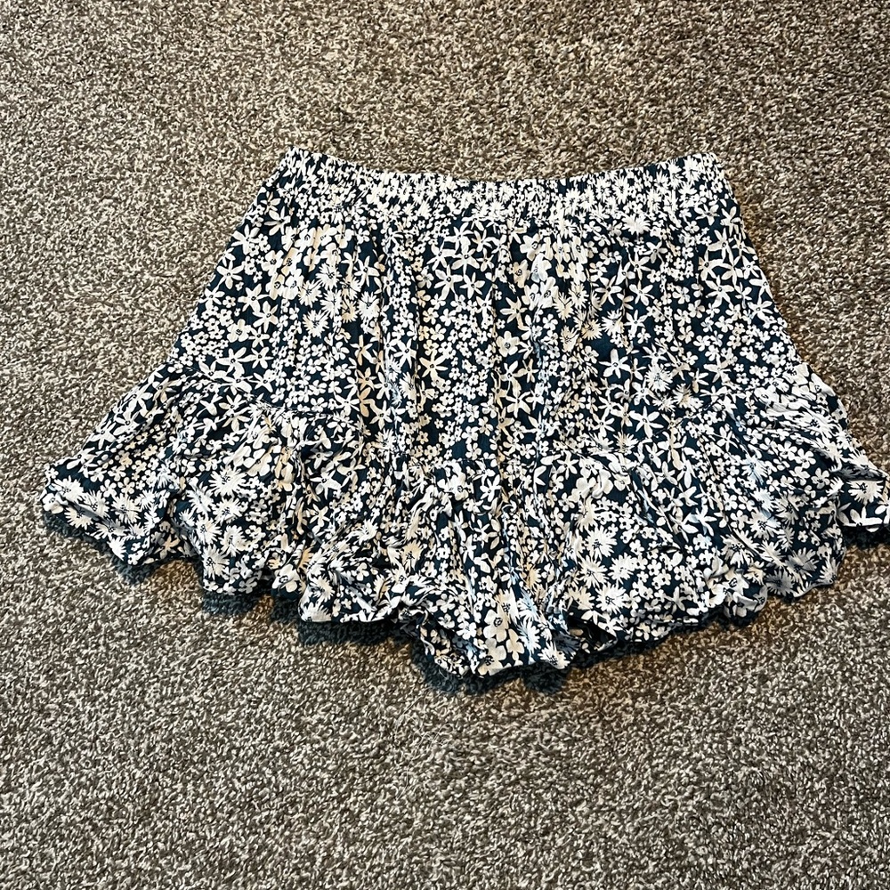 Floral Ruffle Mini Skort